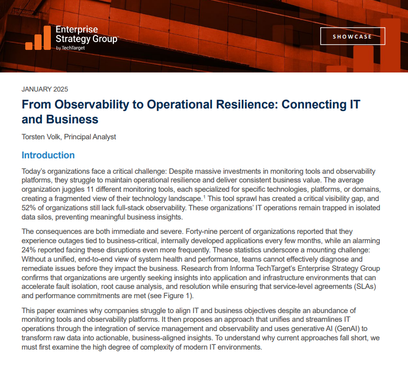 From Observability to Operational Resilience: Connecting IT and Business