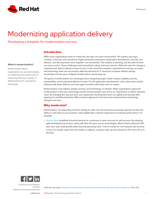 Modernizing application delivery